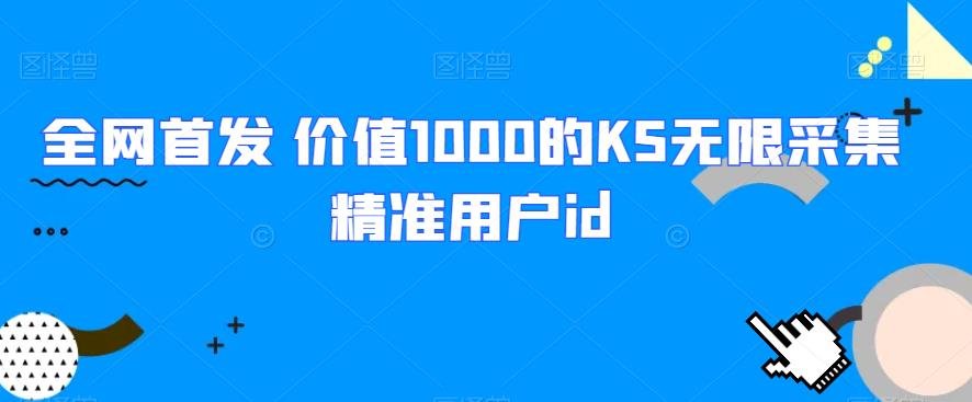 全网首发 价值1000的KS无限采集精准用户id网赚项目-副业赚钱-互联网创业-资源整合柒歌网创